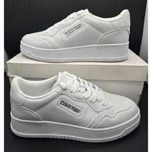Calvin Klein Women's White Rhean Low Top Sneaker Size 7.5M - NWB